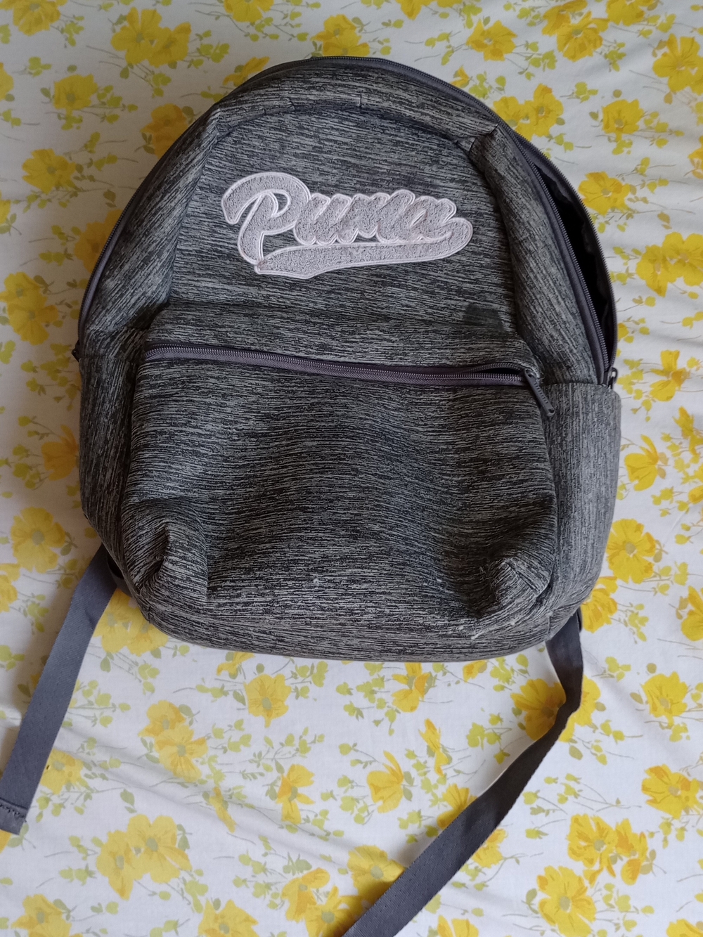 Puma Gray Heather Logo Backpack